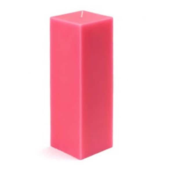 Zest Candle CPZ-156-12 3 x 9 in. Hot Pink Square Pillar Candle, 12PK CPZ-156_12 - main